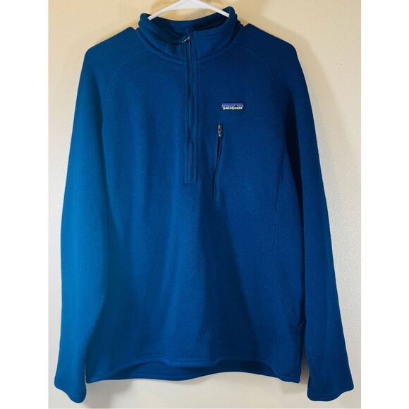 Patagonia Better Sweater 1/4 Zip Fleece Royal Blue Pullover Sweatshirt Men's L - Picture 1 of 9